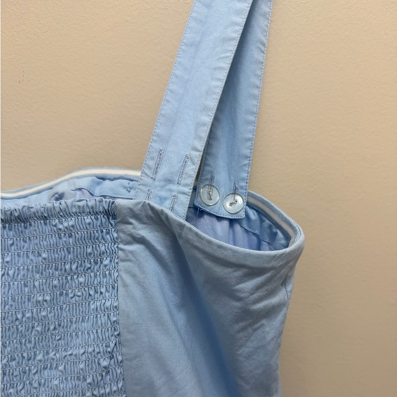 Maeve Anthropologie Ruffle Mini Dress Removable Straps in Sky Blue Size 1X - Picture 10 of 13